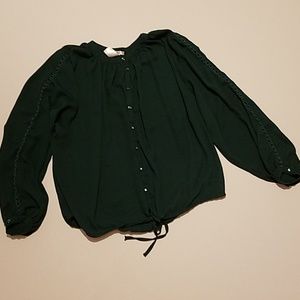 ⚡Esley Emerald Green Bubble Blouse